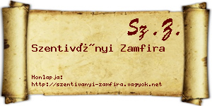 Szentiványi Zamfira névjegykártya